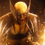 Marvel's Wolverine PS5 — Wolverine com uniforme amarelo clássico e garras de adamantium à mostra cercado por chamas, arte oficial do State of Play junho 2026 — arte oficial Insomniac Games